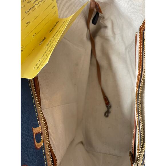 Dooney & Burke Monogram Large Tote Blue Style #: BMONO1965 leather purse - Picture 9 of 11